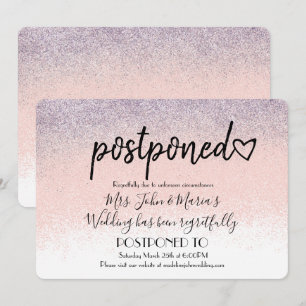 Invitation Report de date de mariage pailleté ombré
