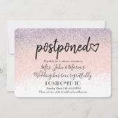 Invitation Report de date de mariage pailleté ombré (Devant)