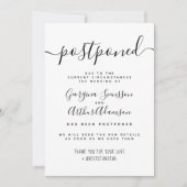 Invitation Report de dernière minute pour un mariage en noir (Devant)