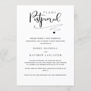 Invitation Report de mariage, annonce moderne simple