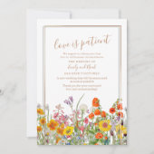 Invitation Report de mariage de campagne avec des fleurs sauv (Devant)