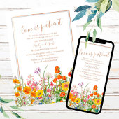 Invitation Report de mariage de campagne avec des fleurs sauv