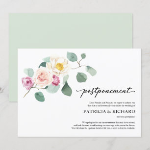 Invitation Report de mariage floral à l'eucalyptus