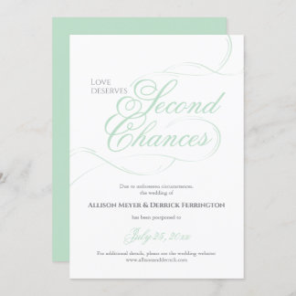 Invitation Report de mariage Green Second Chances
