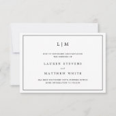 Invitation Report de mariage simple noir et blanc (Devant)