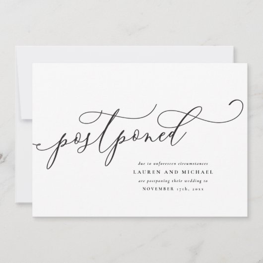 Invitation Report d'écriture Flourished Changement de date (Devant)