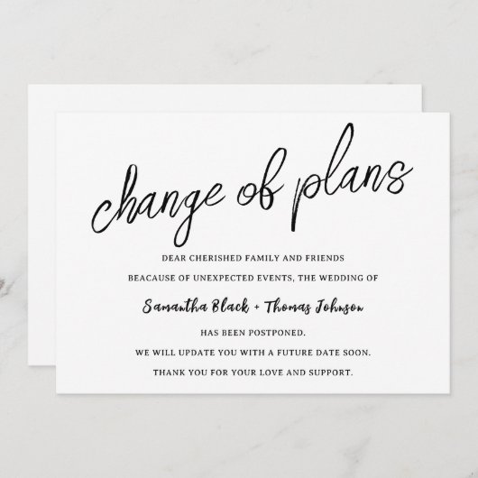 Invitation Report d'événement Faire part de mariage modifié (Devant / Derrière)