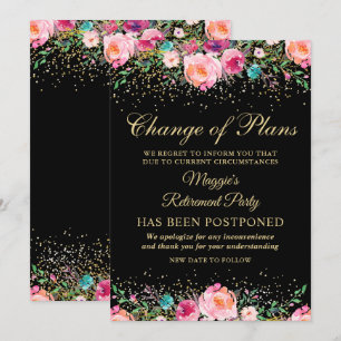 Invitation Report différé de la fête de retraite florale