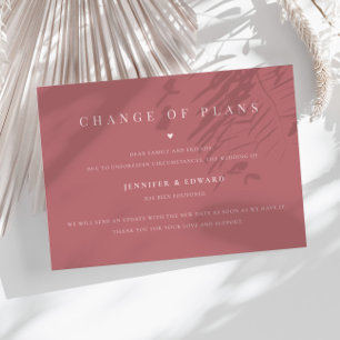 Invitation Report Mariage minimaliste rose