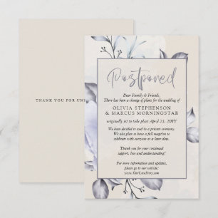 Invitation Reporté - Floral de lilas rustique et pivoine albâ