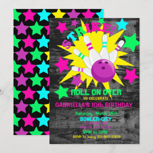 Invitation Reporter... STRIKE Bowling fête d'anniversaire