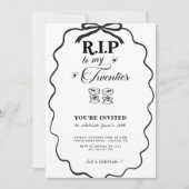 Invitation Repose éternel pour mes 20 ans, mort à ma jeunesse (Devant)