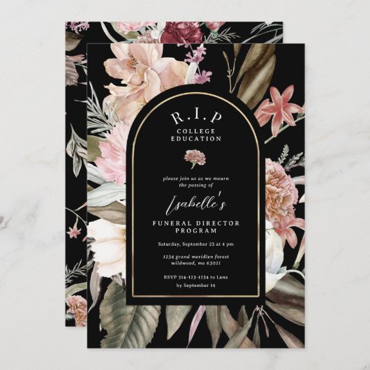 Invitation Repose éternelle Éducation Universitaire Directeur (Devant / Derrière)