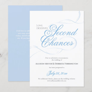 Invitation Repostage Mariage de la deuxième chance bleue