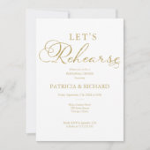 Invitation Reprenons le dîner de répétition simple Gold Foil (Devant)