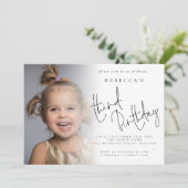 Invitation Représentation photo moderne 3e fête d'anniversair (Debout devant)