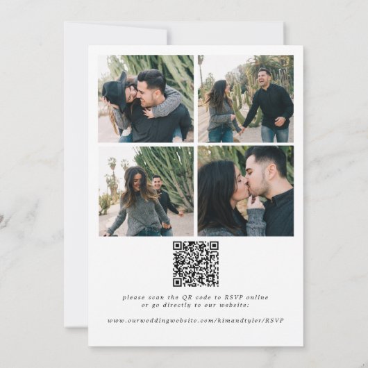 Invitation Représentation photo moderne tout en un mariage RS (Dos)