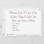 Invitation Reprise de la journée du travail (Dos)