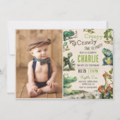 Invitation Reptile Enfants 1er anniversaire Photo (Devant)