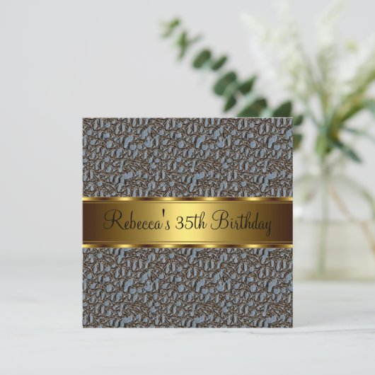 Invitation Reptile Imprimer 35e Soirée d'anniversaire élégant (Debout devant)