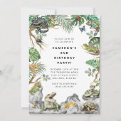 Invitation Reptile Slither Crawl Snake Turtle Birthday  (Devant)