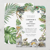 Invitation Reptile Slither Crawl Snake Turtle Birthday  (Devant / Derrière)