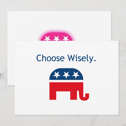 Invitation républicaine d'éléphant (Devant / Derrière)