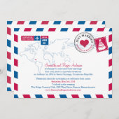 Invitation République Dominicaine Courrier aérien Réception d (Devant / Derrière)