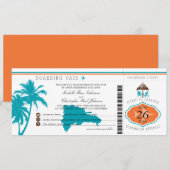 Invitation République Dominicaine Passe-Passe Palm Trees (Devant / Derrière)