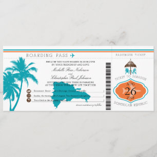 Invitation République Dominicaine Passe-Passe Palm Trees
