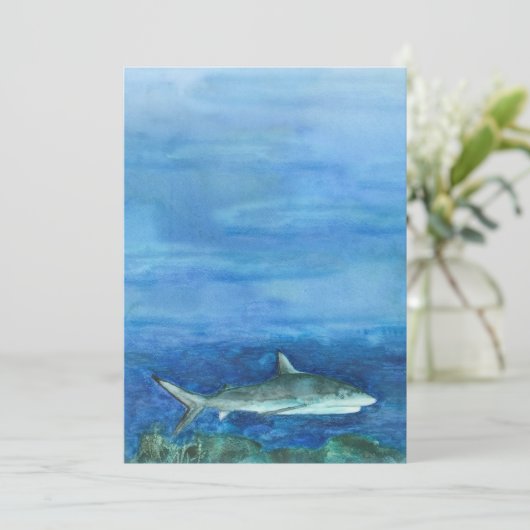 Invitation Requin Aquarelle (Debout devant)