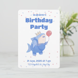 Invitation Requin avec Anniversaire de enfant de ballon anniv