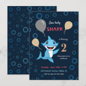 Invitation Requin bébé (Devant / Derrière)