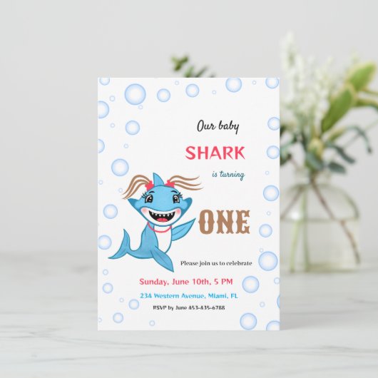 Invitation Requin bébé (Debout devant)