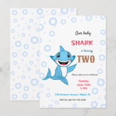 Invitation Requin bébé (Devant / Derrière)