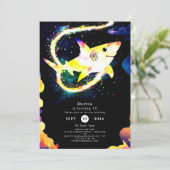 Invitation Requin blanc modifiable Anniversaire (Debout devant)