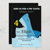 Invitation Requin bleu fin dans la mer (Devant / Derrière)