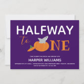 Invitation Requin citrouille Six Mois Bébé Demi-Anniversaire (Devant)