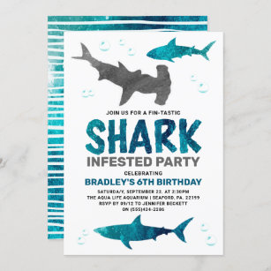 Invitations Faire Part Cartes Anniversaire Requin Zazzle Be