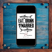 Invitation Requin Mange Boire et être marié Noir Blanc Mariag