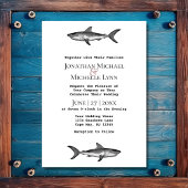 Invitation Requin Mange Boire et être marié Noir Blanc Mariag