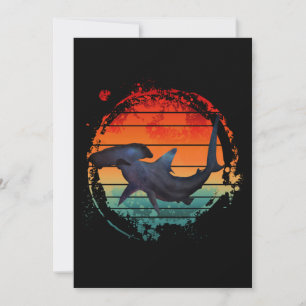 INVITATION REQUIN MARTEAU COUCHER DE SOLEIL VINTAGE