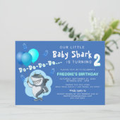 Invitation Requin mignon | Anniversaire Ballons Bleus (Debout devant)