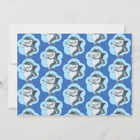 Invitation Requin mignon | Ballons Bleus Anniversaire (Dos)