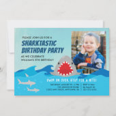 Invitation Requin mignon | Boys Birthday Party Photo (Devant)