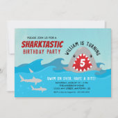 Invitation Requin mignon | Boys fête d'anniversaire (Devant)