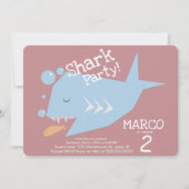Invitation Requin mignon géométrique Poisson Anniversaire de (Devant)