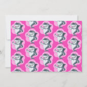 Invitation Requin Rose Mignon | Anniversaire Ballons Roses (Dos)