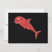 Invitation Requin rouge sur Noir. (Dos)