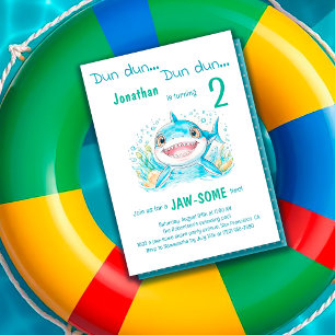 Invitation Requin sous la mer Tout âge fête d'anniversaire